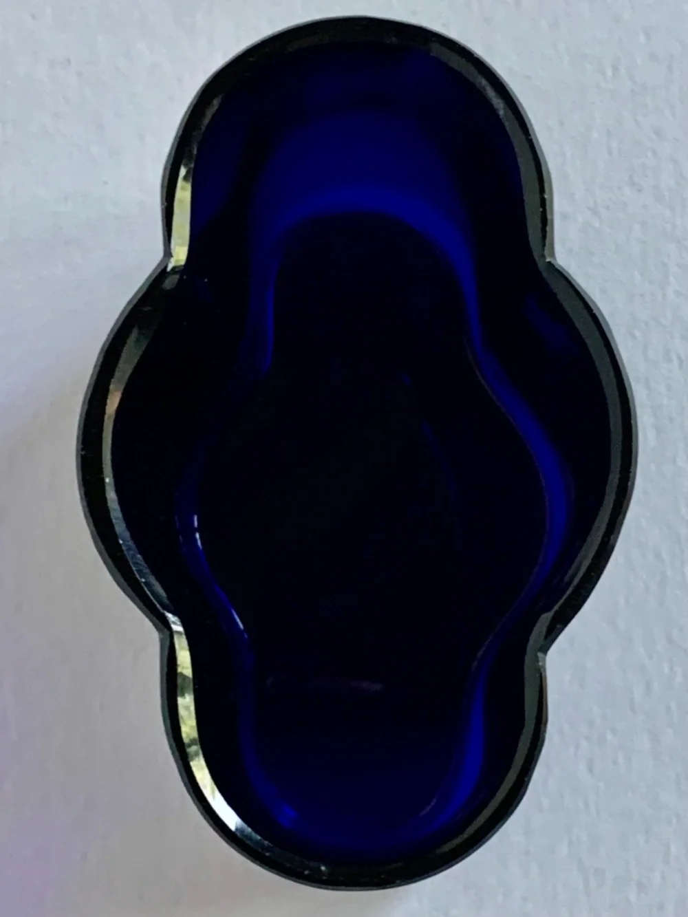 English Sterling Silver Mustard Pot Cobalt Glass Insert Spoon London Hallmarks